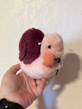 Annie Purple Pink Flower Small Snail Plush Stuffed Animal Soft